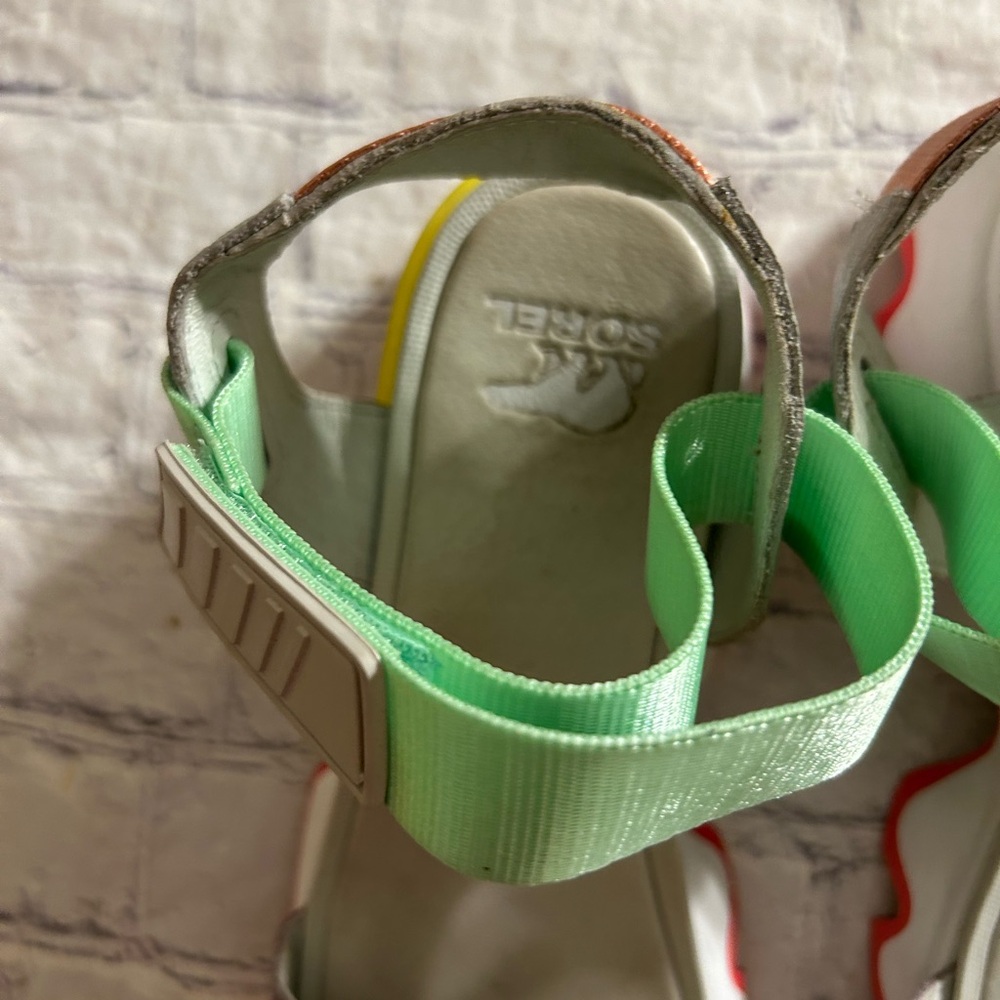SOREL KINETIC IMPACT FULL GRAIN & TEXTILE HOOK & LOOP CLOSURE SANDALS WOMENS 8 - Picture 7 of 10